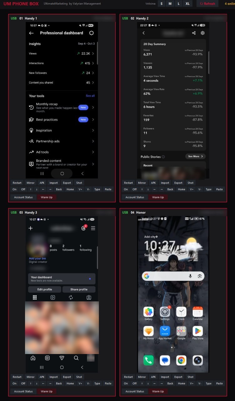 Our phone wall running the automation